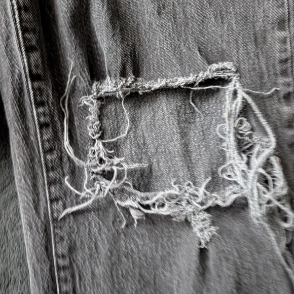 Wild Fable Highest Rise Baggy Jeans Distressed Black Grunge Gen Z Sz 12/31R - Picture 10 of 12